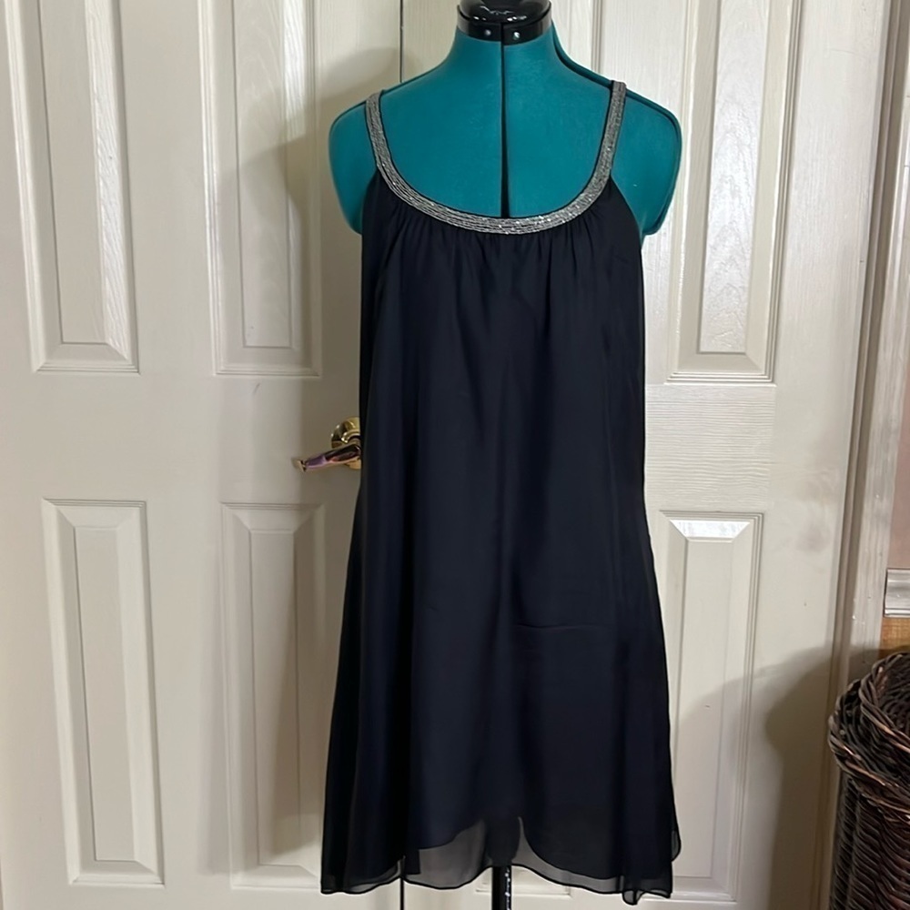 MATTY M  mini black silk dress (132)